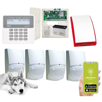 ZESTAW ALARMOWY SATEL PERFECTA 32 LTE SET-A 4 CZUJKI SWAN QUAD PET PRF-LCD SYRENA SP-4001R